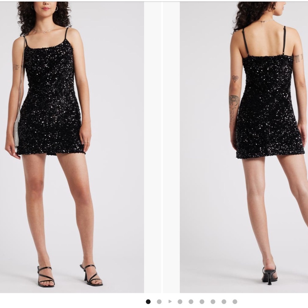 BP Black with Silver Sequin Bodycon Mini Dress